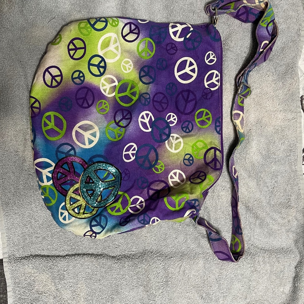 Peace sign hobo purse